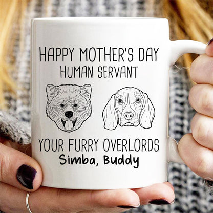 Good Morning Happy Mother's Day Dog Head Outline Personalized Mug