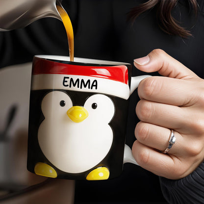 Celebrates Christmas With A Cheerful Santa Design - Personalized Custom Coffee Mug - XMAS092_MG