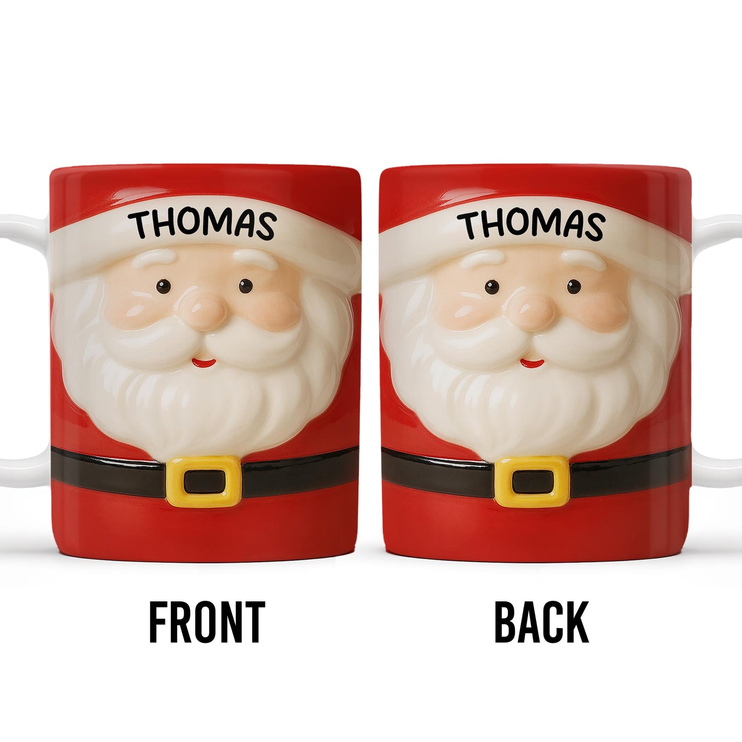 Celebrates Christmas With A Cheerful Santa Design - Personalized Custom Coffee Mug - XMAS092_MG