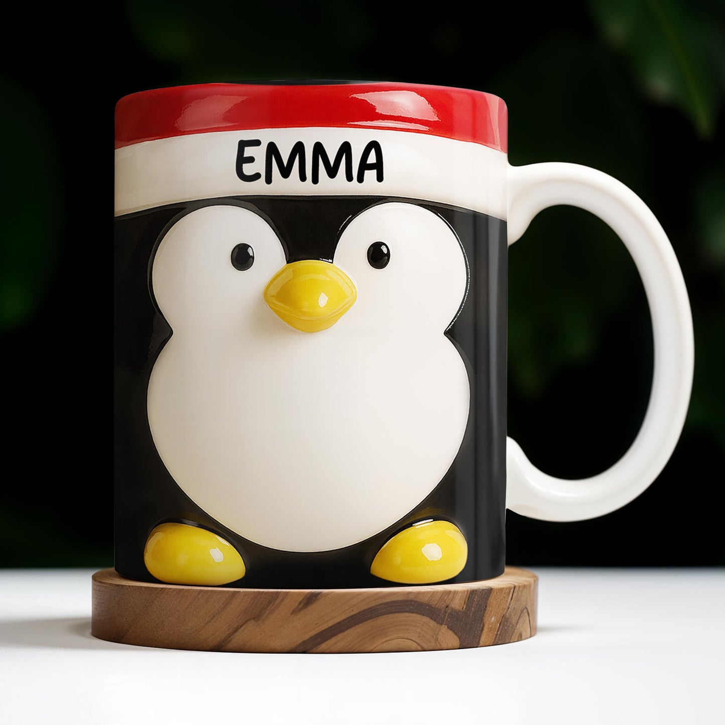 Celebrates Christmas With A Cheerful Santa Design - Personalized Custom Coffee Mug - XMAS092_MG
