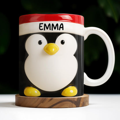 Celebrates Christmas With A Cheerful Santa Design - Personalized Custom Coffee Mug - XMAS092_MG