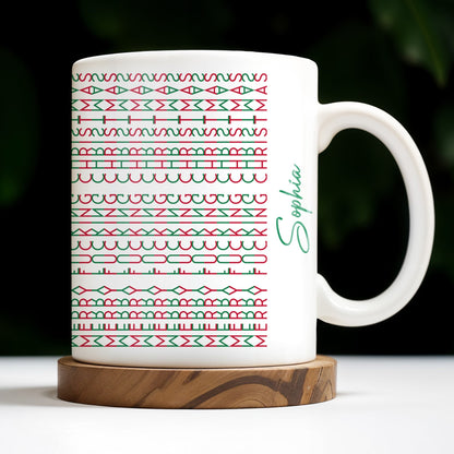 Celebrate Your Unique Style With Aztec Patterns - Personalized Custom Coffee Mug - XMAS154_MG