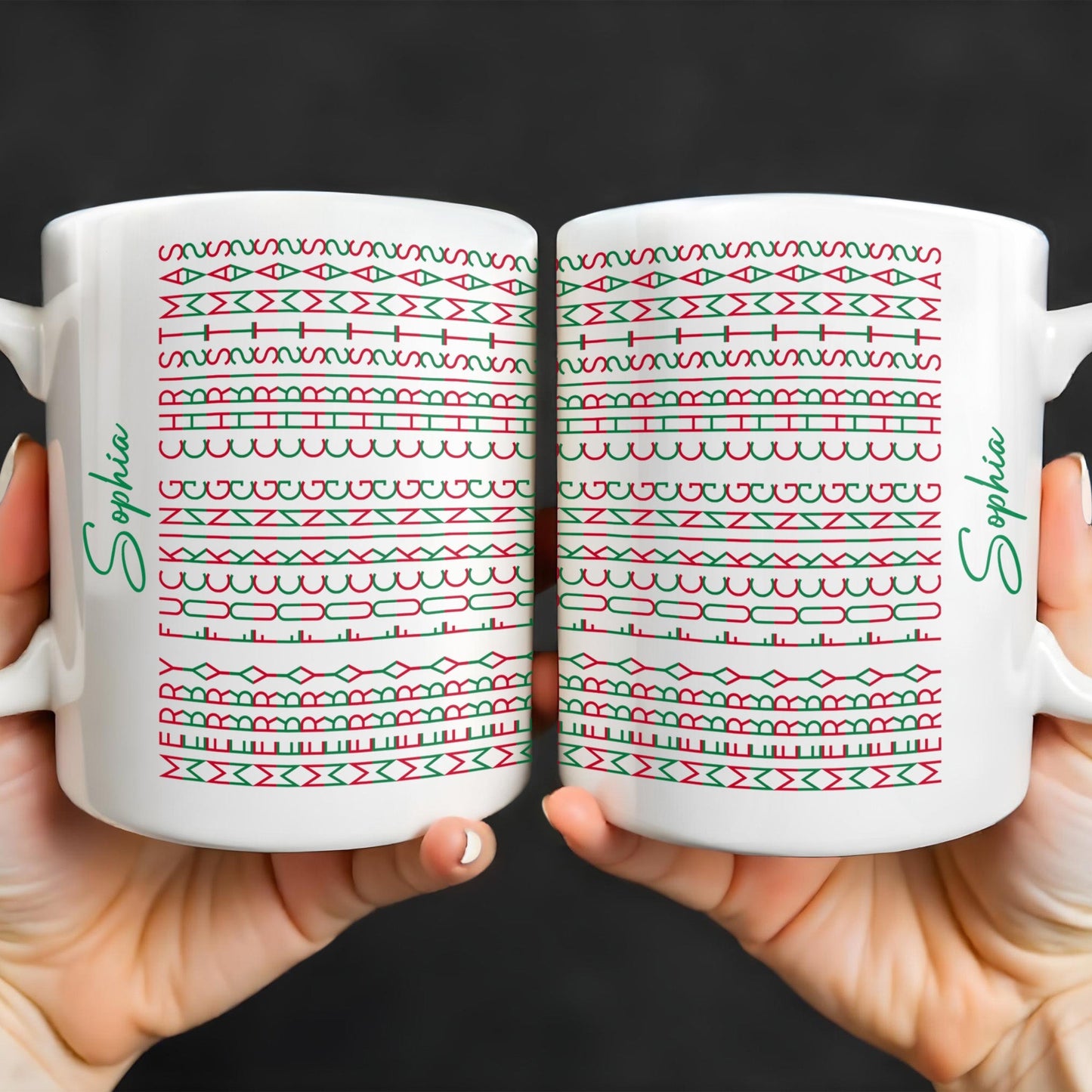 Celebrate Your Unique Style With Aztec Patterns - Personalized Custom Coffee Mug - XMAS154_MG