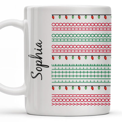 Customizable Name With Festive Light Strings - Personalized Custom Coffee Mug - XMAS155_MG