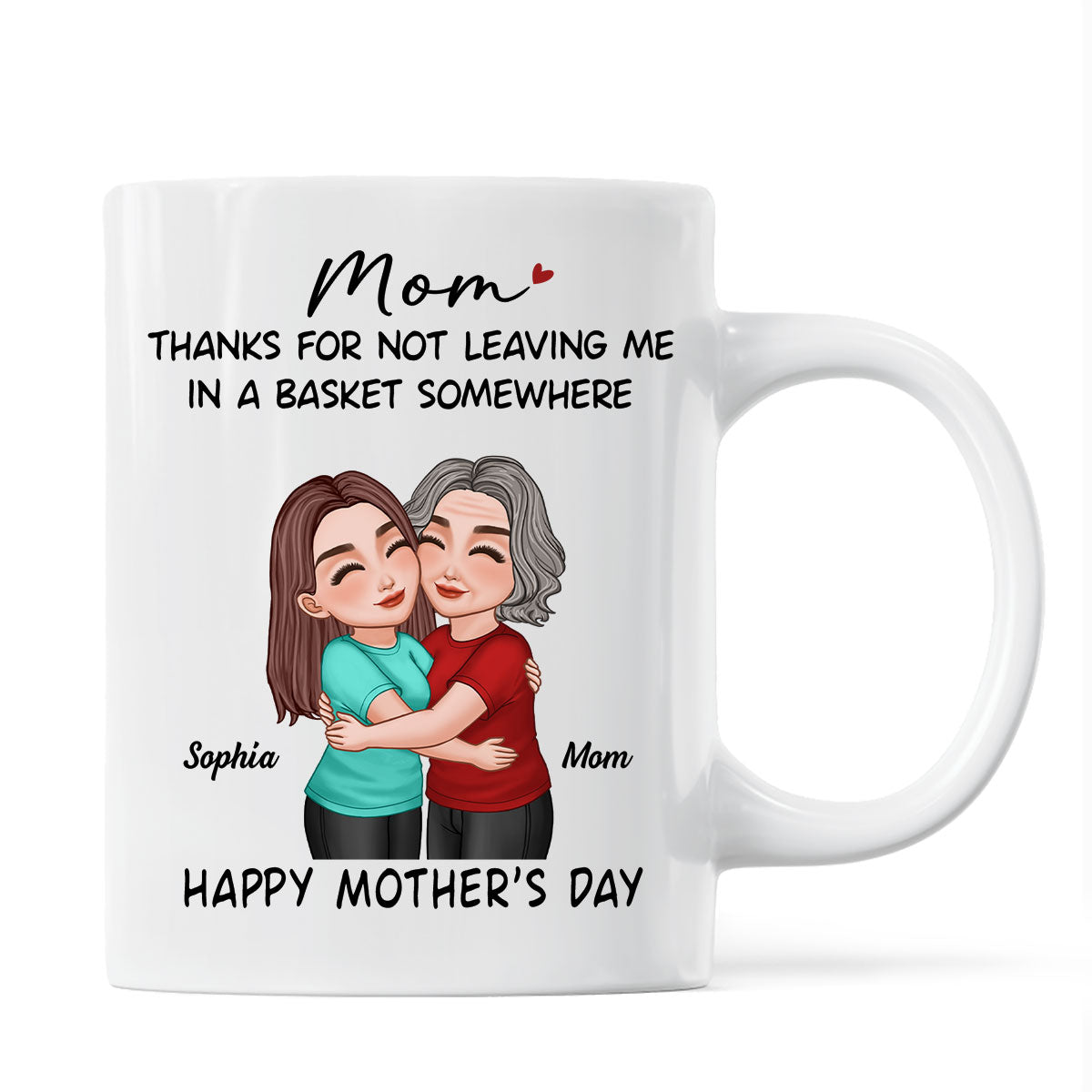 Thanks For Not Leaving Me In Basket Somewhere Happy Mother's Day Personalized Mug