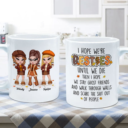 We're Besties Sisters Until We Die Personalized Mug, Fall Season Gift