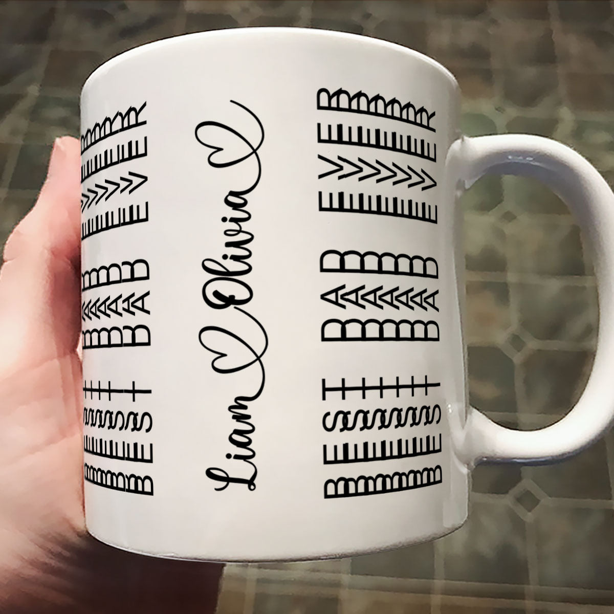 Best Dad Ever Funny Dad Hidden Message Personalized Mug, Father's Day Gift for Dad, Custom Kids' Names