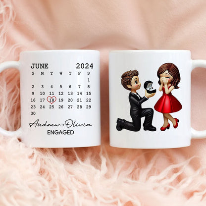 Personalized Mr Mrs Coffee Mug, Marriage Proposal Personalized Engagement Gift for him, Gift for her
