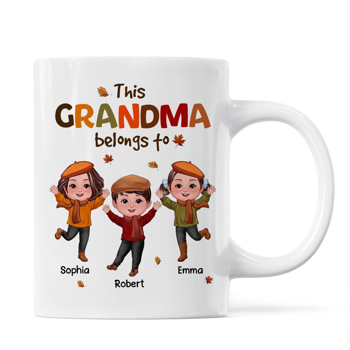 This Grandma Mom Belongs To Fall Season Personalized Mug