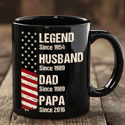 Legend Husband Dad Grandpa Est. Nation Flag Personalized Mug