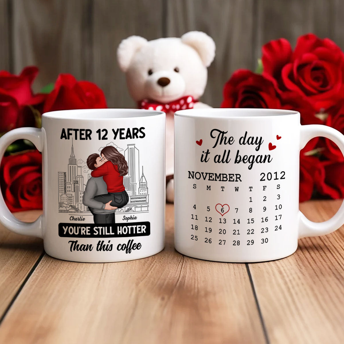 You're Still Hotter Than This Coffee Calendar Anniversary Gift For Couple Gift Personalized Mug