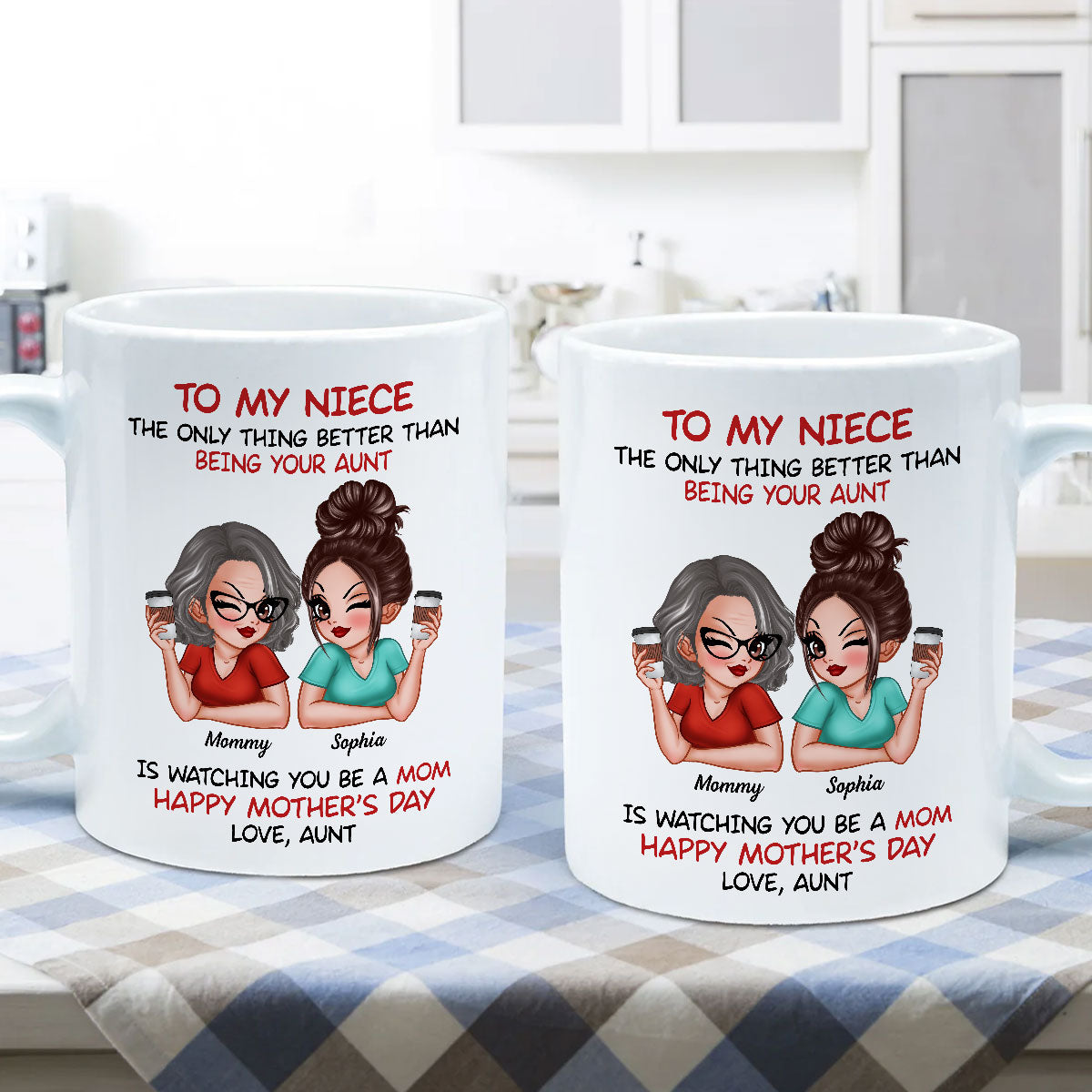 To My Niece From Aunt Happy Mother's Day Personalized Mug