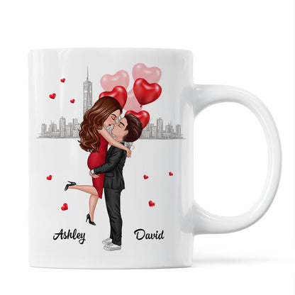 Hugging Couple Together Since Anniversary Date Personalized Mug