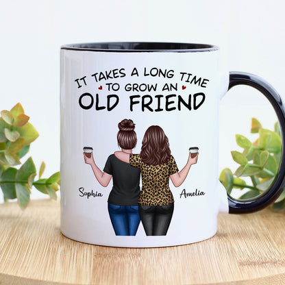 Back View Besties Walking It Takes A Long Time To Grow An Old Friend Personalized Mug, Gift For Best Friends, BFF