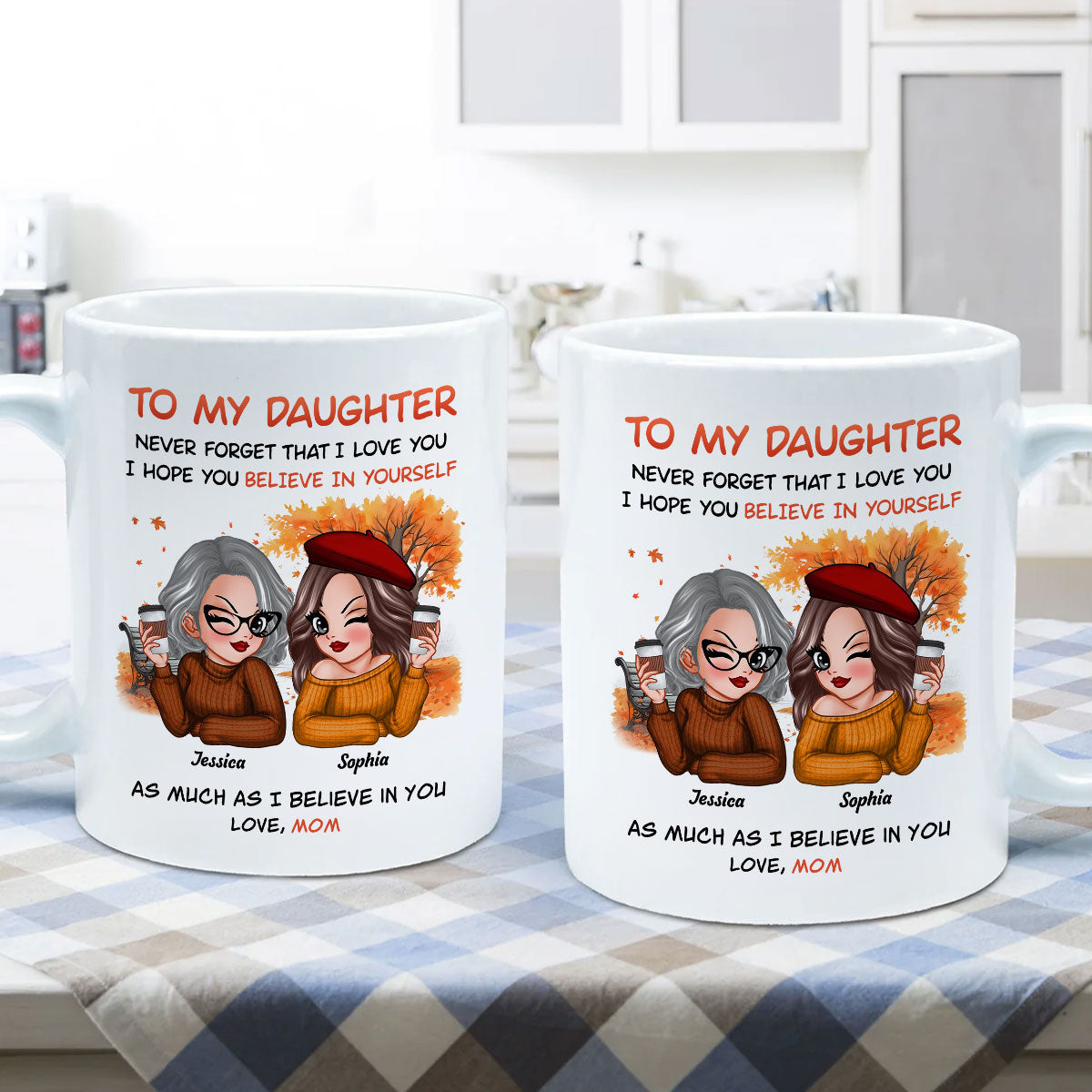 To My Daughter Fall Season Pretty Women Personalized Mug