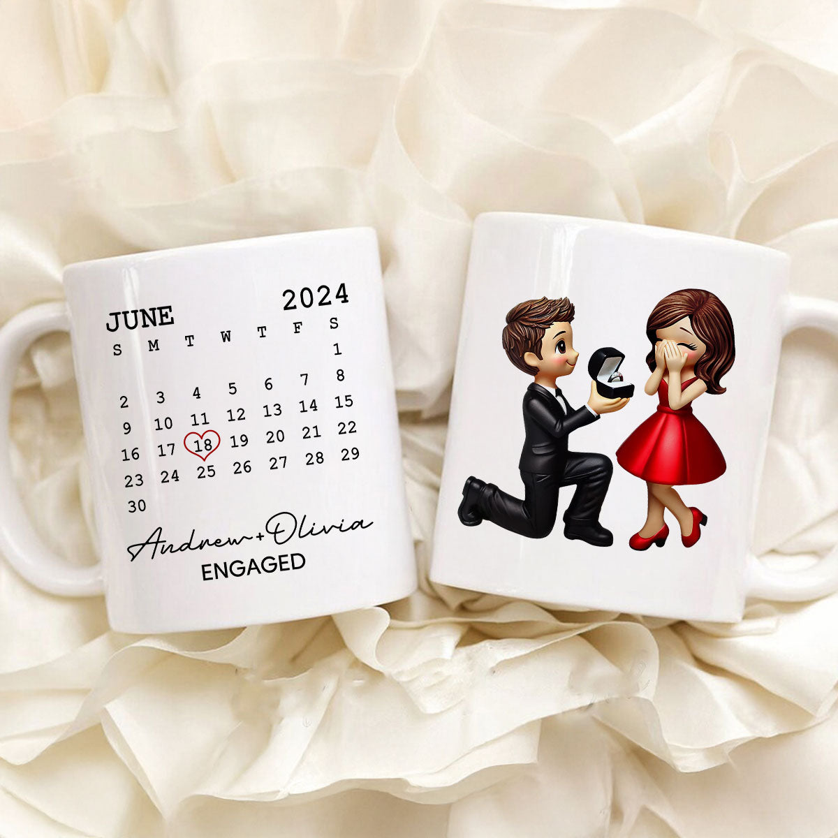 Personalized Mr Mrs Coffee Mug, Marriage Proposal Personalized Engagement Gift for him, Gift for her