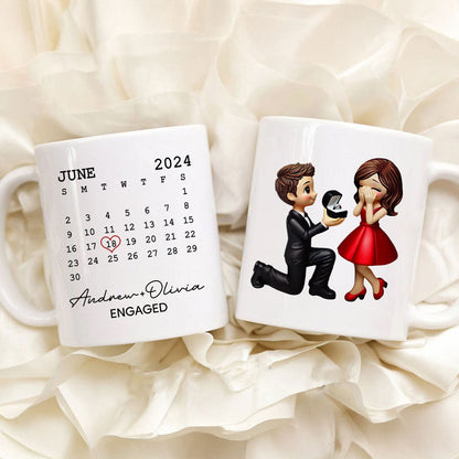 Personalized Mr Mrs Coffee Mug, Marriage Proposal Personalized Engagement Gift for him, Gift for her
