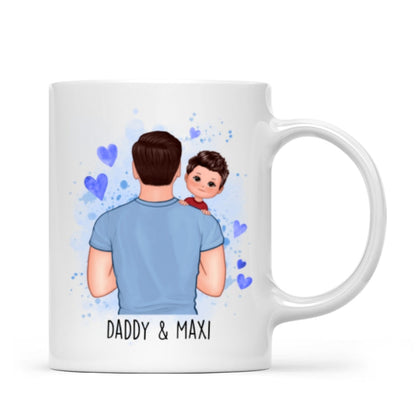 Daddy Grandpa Carrying Kids Watercolor Personalized Mug