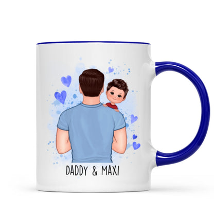 Daddy Grandpa Carrying Kids Watercolor Personalized Mug