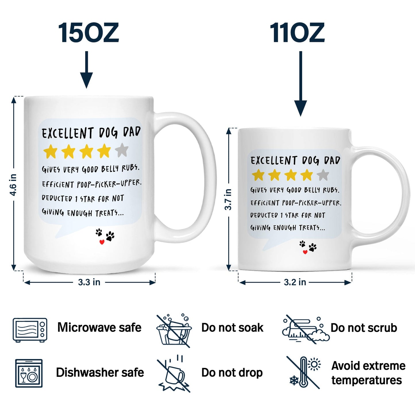 Excellent Dog Dad Cat Dad But Only 4 Stars - Personalized Mug