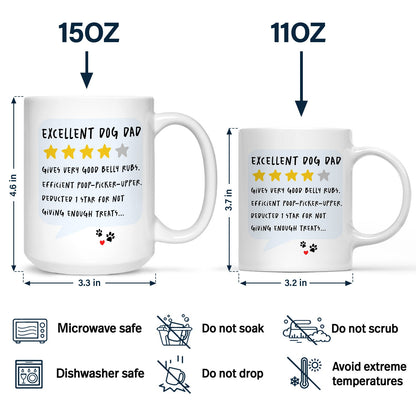 Excellent Dog Dad Cat Dad But Only 4 Stars - Personalized Mug