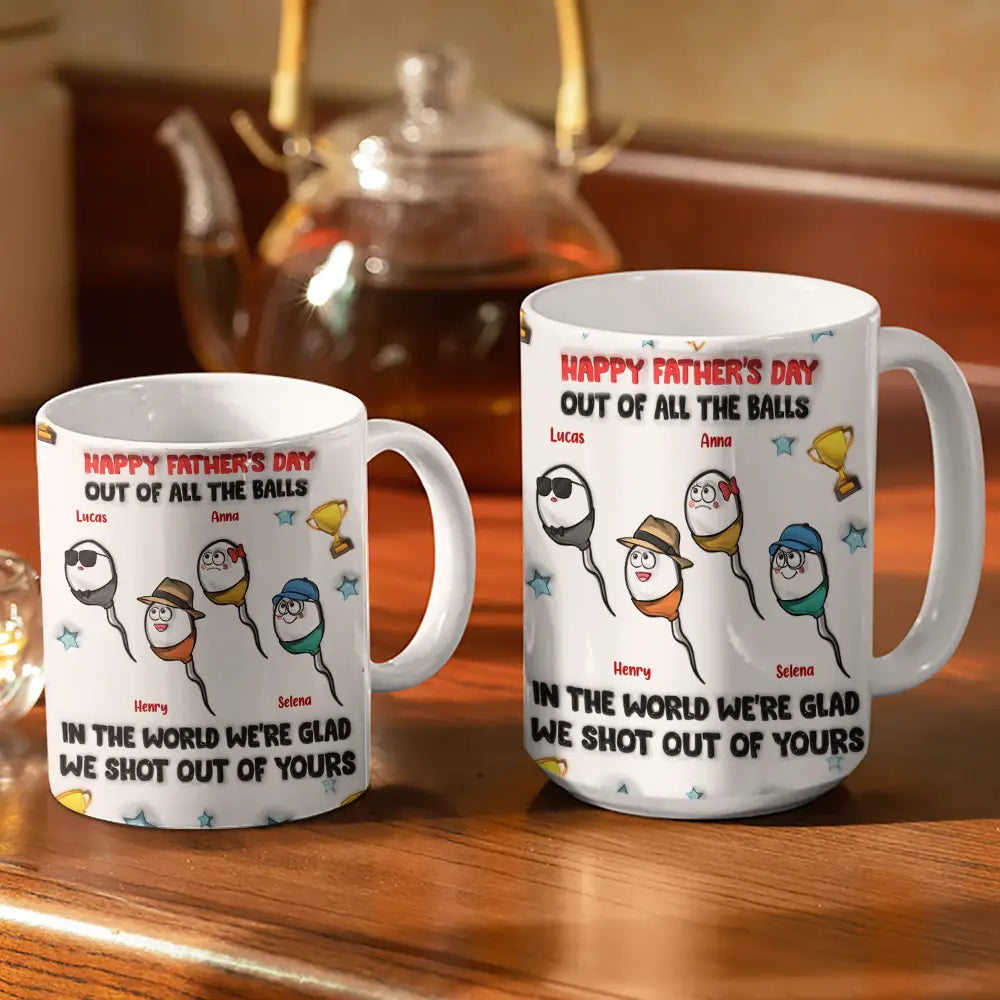 Happy Father's Day Your Swimming Champion - 3D Inflated Effect Printed Mug, Personalized White Edge-to-Edge Mug