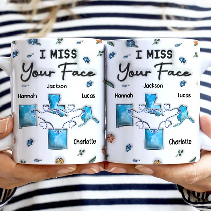 Long Distance Besties Never Too Far To Have Coffee Together - Personalized 3D Inflated Effect Printed Mug, Personalized White Edge-to-Edge Mug
