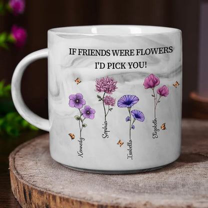 It Takes A Long Time To Grow Old Friends Birth Flowers - Personalized Marble Mug