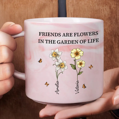 It Takes A Long Time To Grow Old Friends Birth Flowers - Personalized Marble Mug