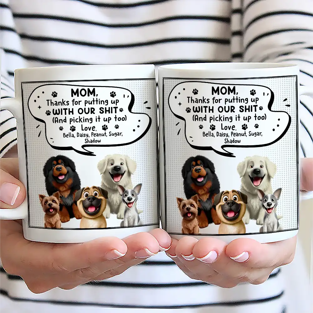 Cute 3D Puppy Thanks For Being The Best Dog Mom Ever - Personalized Mug