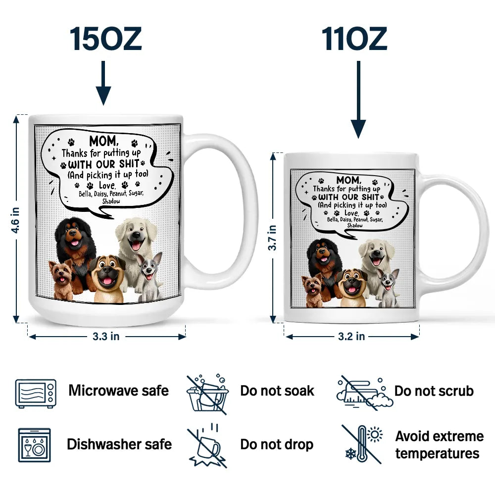 Cute 3D Puppy Thanks For Being The Best Dog Mom Ever - Personalized Mug