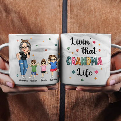 Living That Grandma Life - Personalized Marble Mug