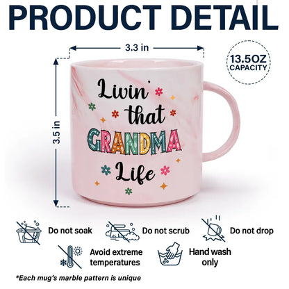 Living That Grandma Life - Personalized Marble Mug