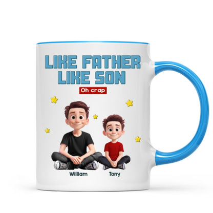 Like Father Like Daughter Son Cartoon Funny Style Personalized Mug, Gift For Dad