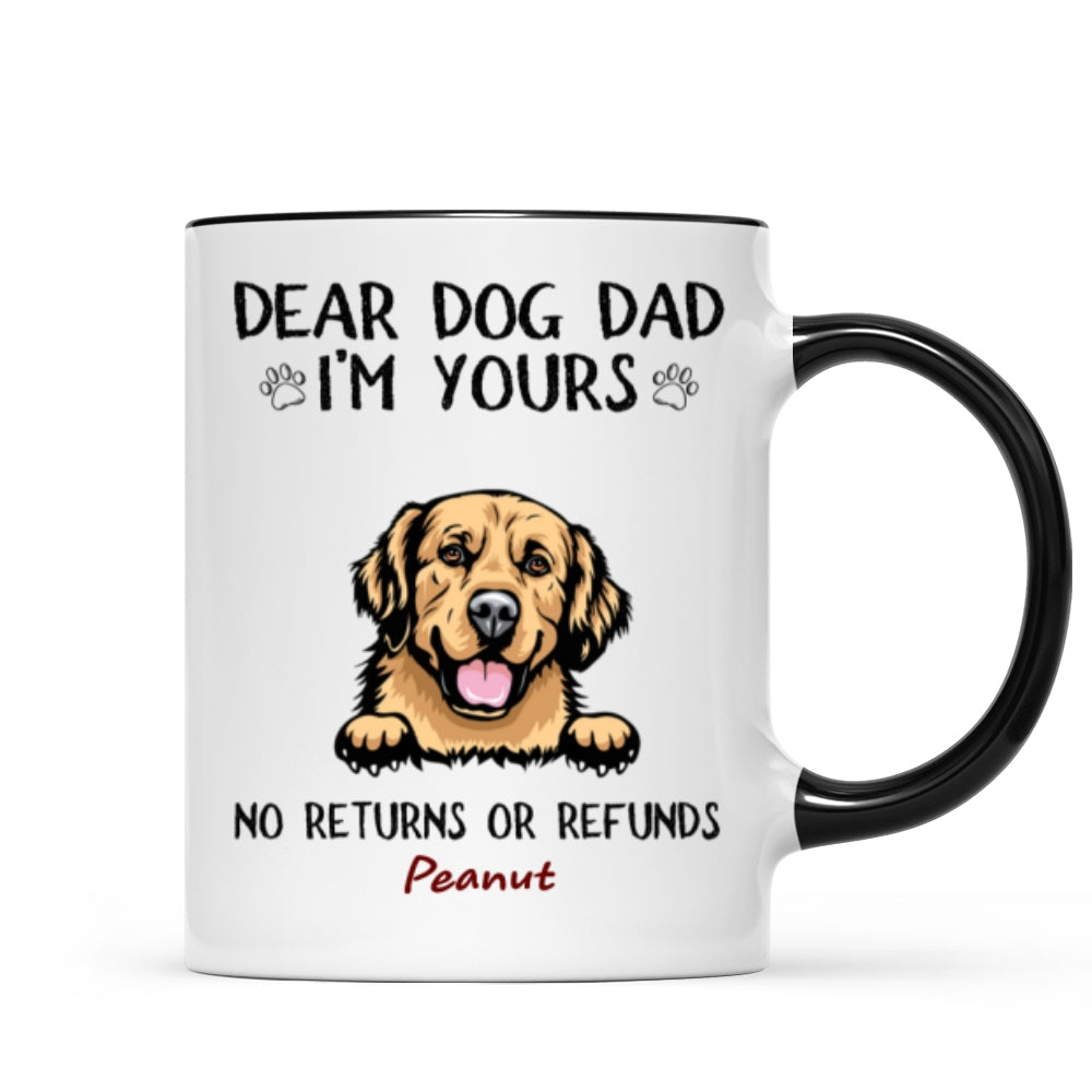 Dear Dog Dad Mom We're Yours Peeking Dogs Personalized Mug