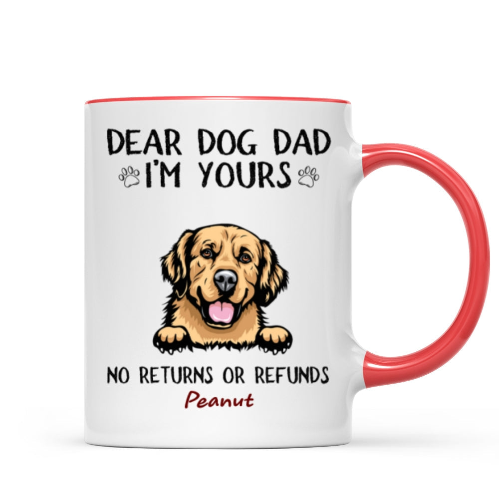 Dear Dog Dad Mom We're Yours Peeking Dogs Personalized Mug