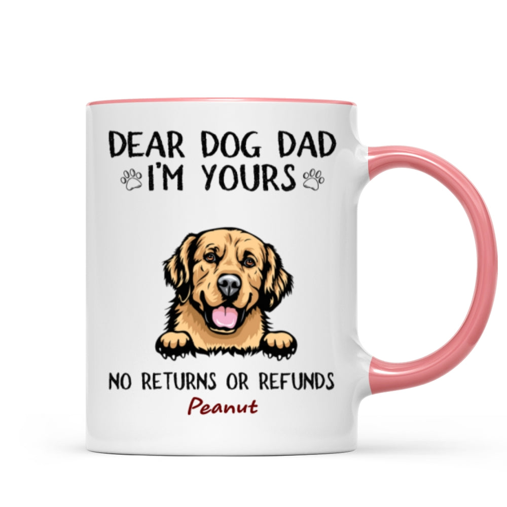 Dear Dog Dad Mom We're Yours Peeking Dogs Personalized Mug