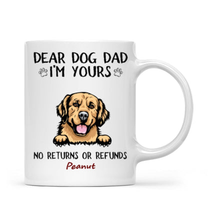 Dear Dog Dad Mom We're Yours Peeking Dogs Personalized Mug