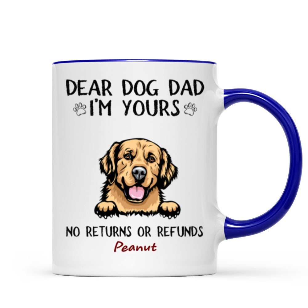 Dear Dog Dad Mom We're Yours Peeking Dogs Personalized Mug