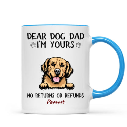 Dear Dog Dad Mom We're Yours Peeking Dogs Personalized Mug