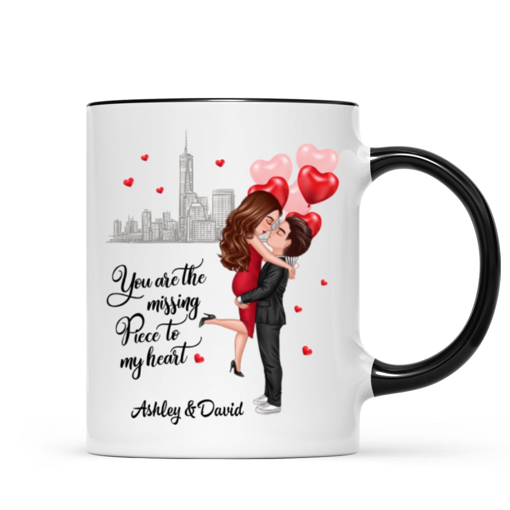 The Missing Piece To My Heart Valentine's Day Gift For Him, Gift For Her Personalized Mug