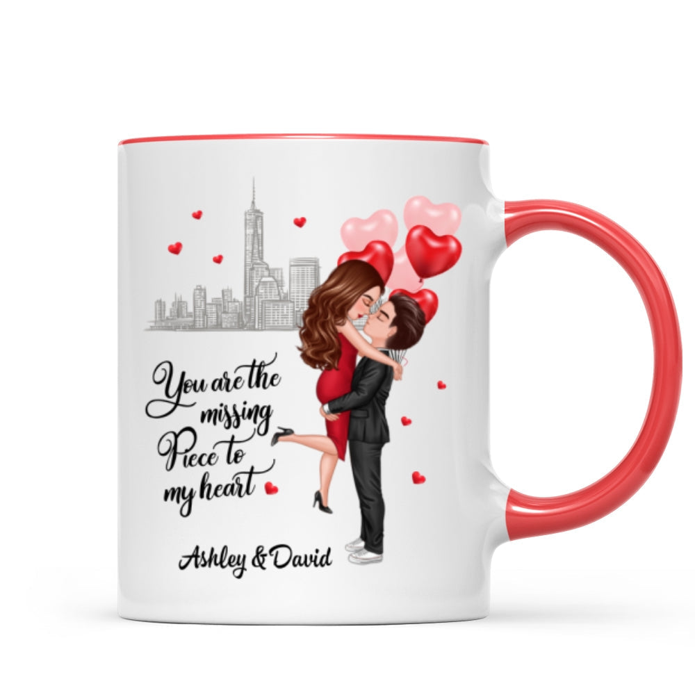 The Missing Piece To My Heart Valentine's Day Gift For Him, Gift For Her Personalized Mug