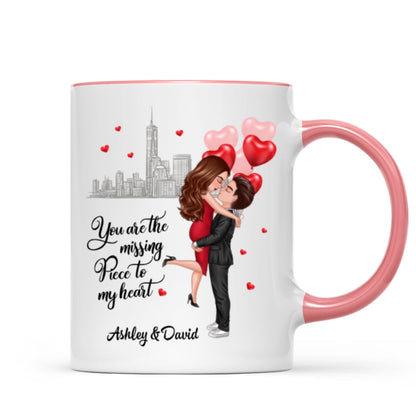 The Missing Piece To My Heart Valentine's Day Gift For Him, Gift For Her Personalized Mug