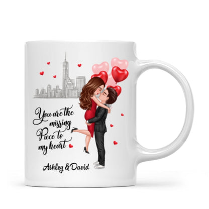 The Missing Piece To My Heart Valentine's Day Gift For Him, Gift For Her Personalized Mug