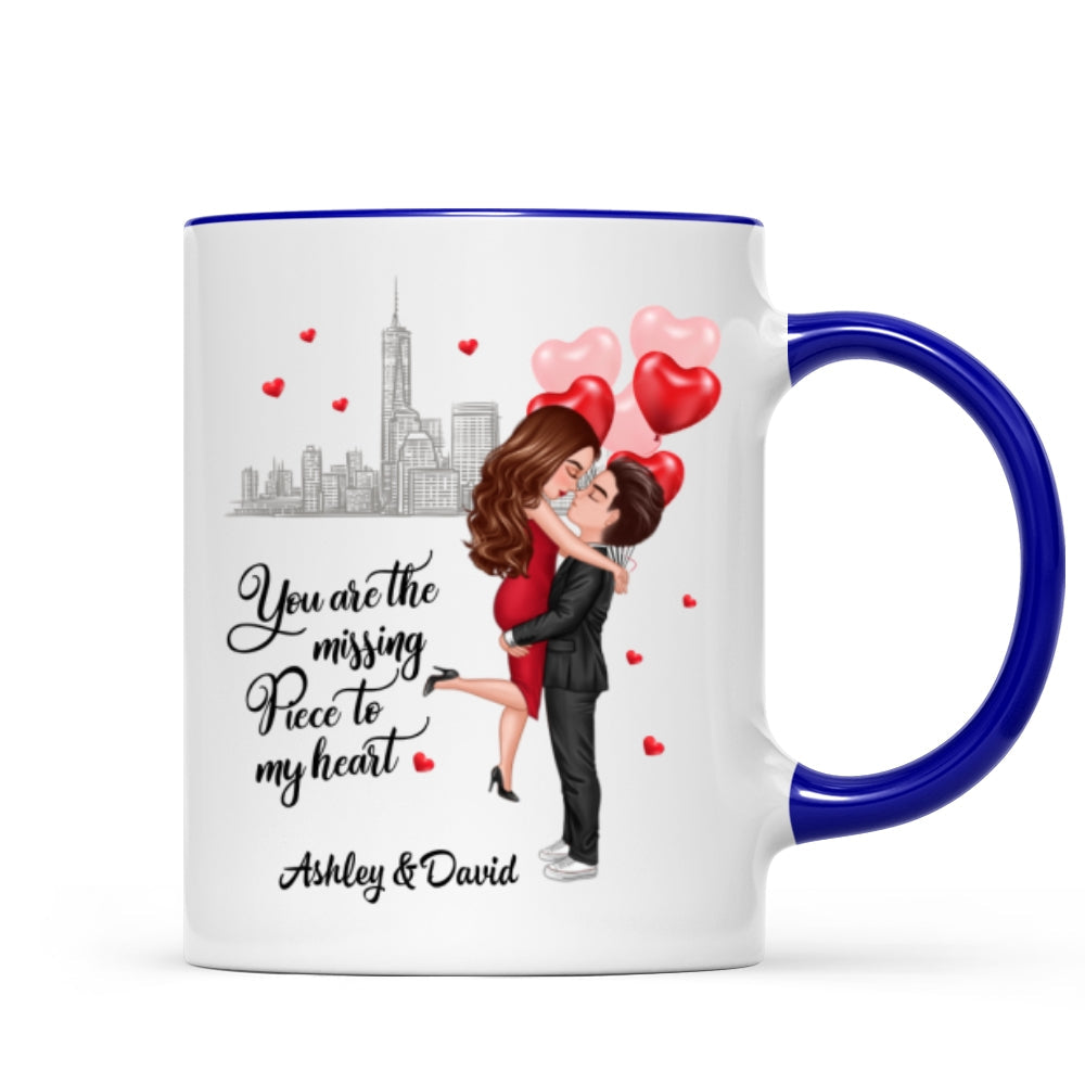 The Missing Piece To My Heart Valentine's Day Gift For Him, Gift For Her Personalized Mug