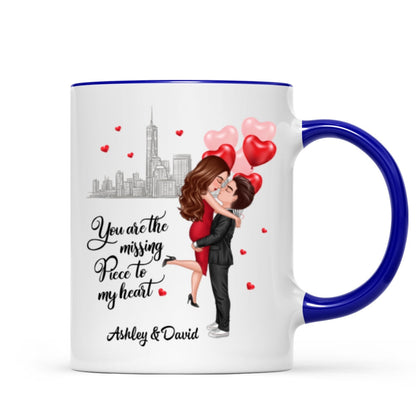 The Missing Piece To My Heart Valentine's Day Gift For Him, Gift For Her Personalized Mug