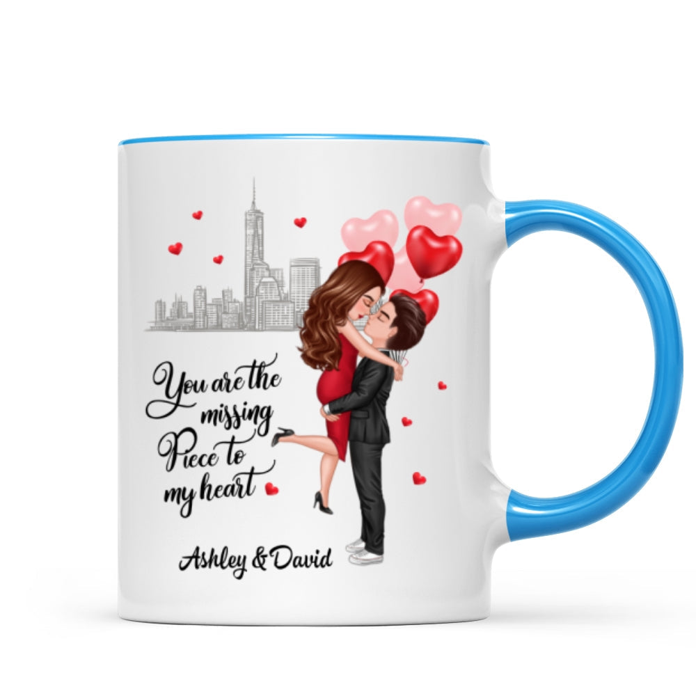 The Missing Piece To My Heart Valentine's Day Gift For Him, Gift For Her Personalized Mug
