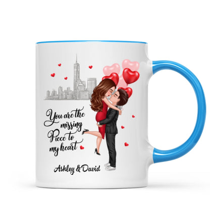 The Missing Piece To My Heart Valentine's Day Gift For Him, Gift For Her Personalized Mug