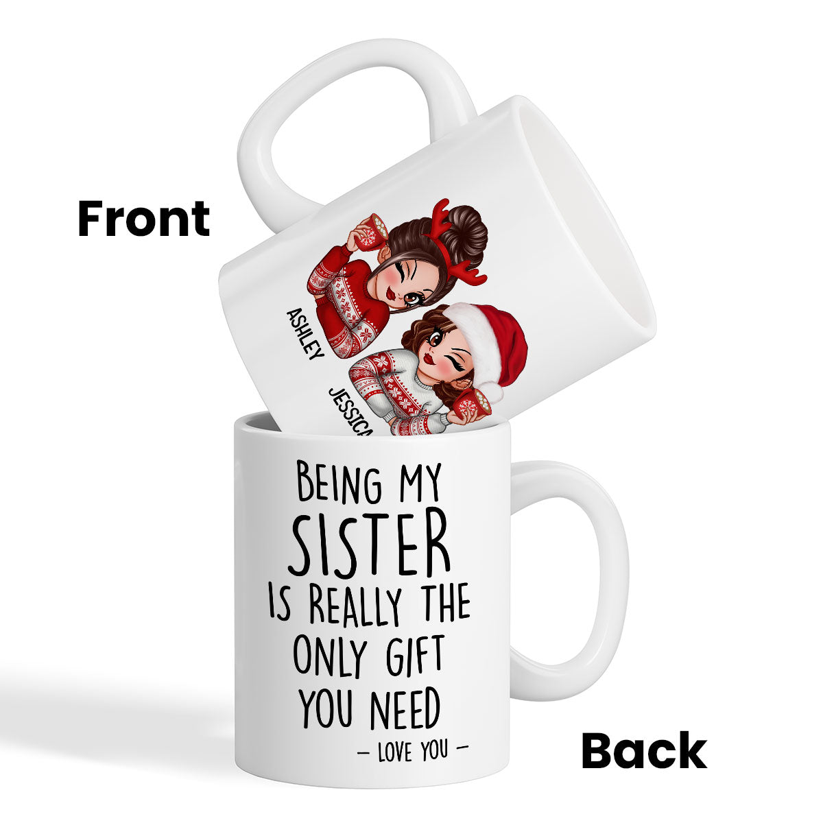 Being My Sister Is Really The Only Gift You Need Personalized Mug, Just Because Birthday Christmas Gift for Sisters