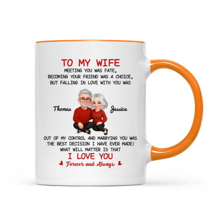 To My Wife My Husband Meeting You Was Fate - Personalized Mug - Gift For Couple, Gift For Him, For Her